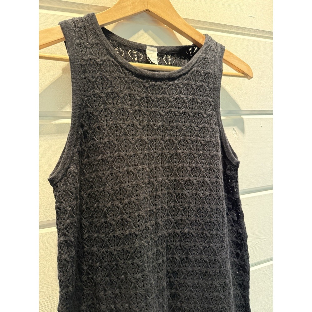 Old Navy Crochet Midi Dress Women's Large Black Coverup Tank Open Knit - Picture 6 of 10